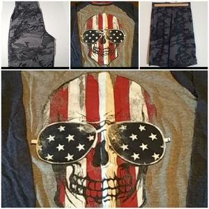 Skull Shirt & Camo Shorts